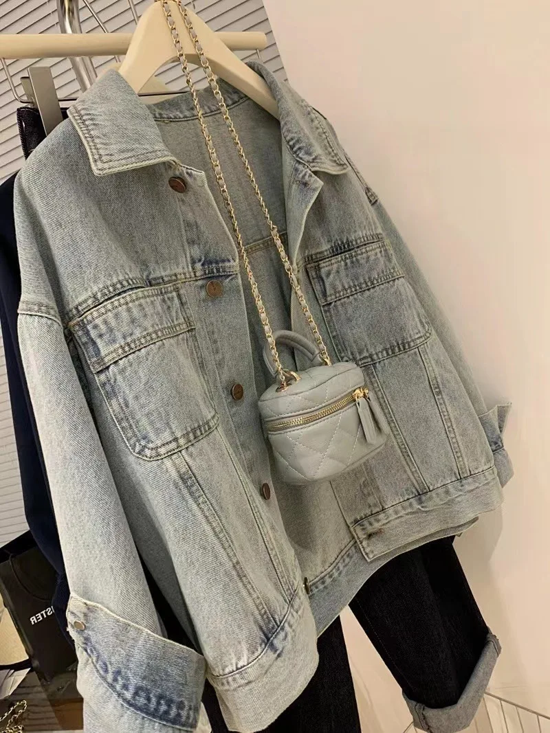 Embroidery Jacket Jeans - Джинсовое пальто женское Y2k весна осень