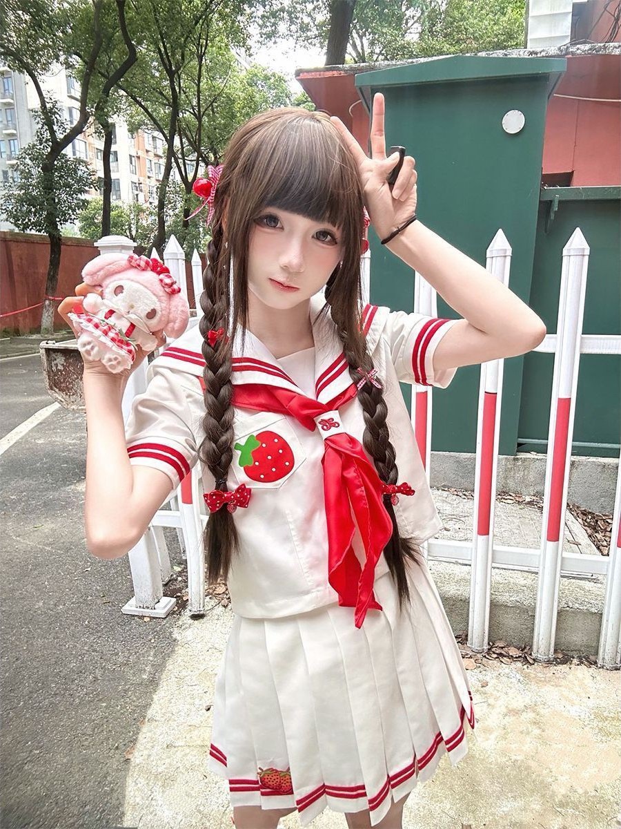 Embroidery Uniforms - Милый комплект в японском стиле: матросский