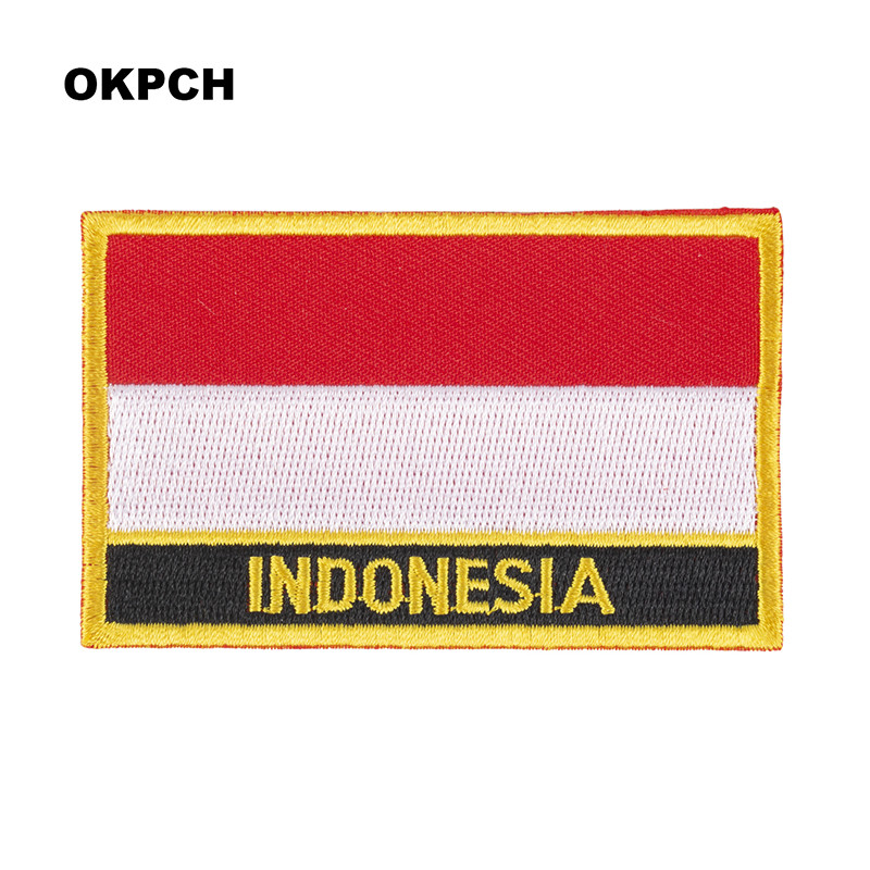 Embroidery In Indonesia - Нашивки с вышивкой флага Индонезии, утюг