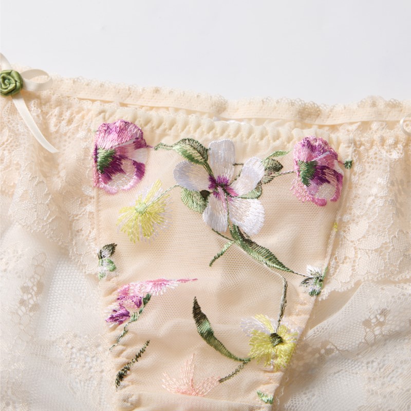 Embroidery Knit - Кружевные прозрачные женские сексуальные трусики с