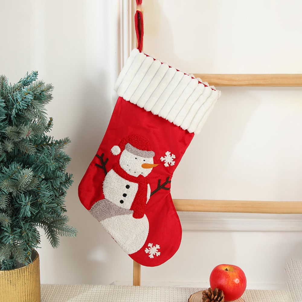 Embroidery Xmas Stocking - Подвесной вышитый рождественский чулок, многоразовый, персонализированный,