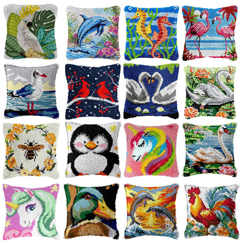 Printed Embroidery Kit - DIY Подушка с изображением птицы и