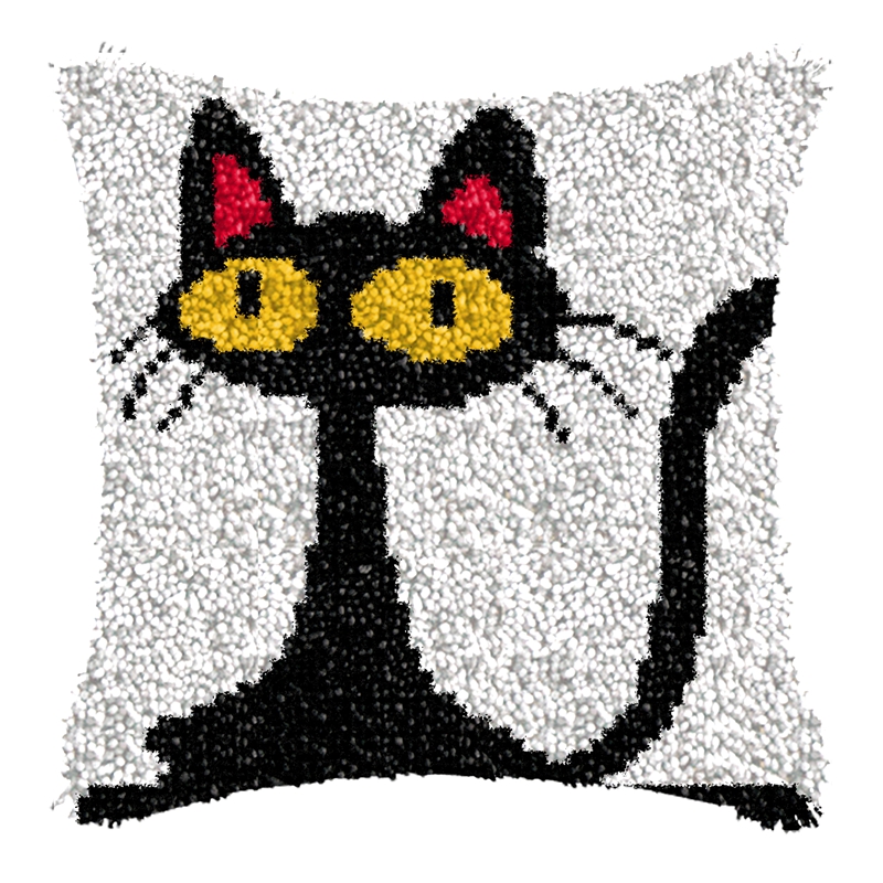 Подушка с черным котом, пугови – обзор и цена Printed Embroidery Kit