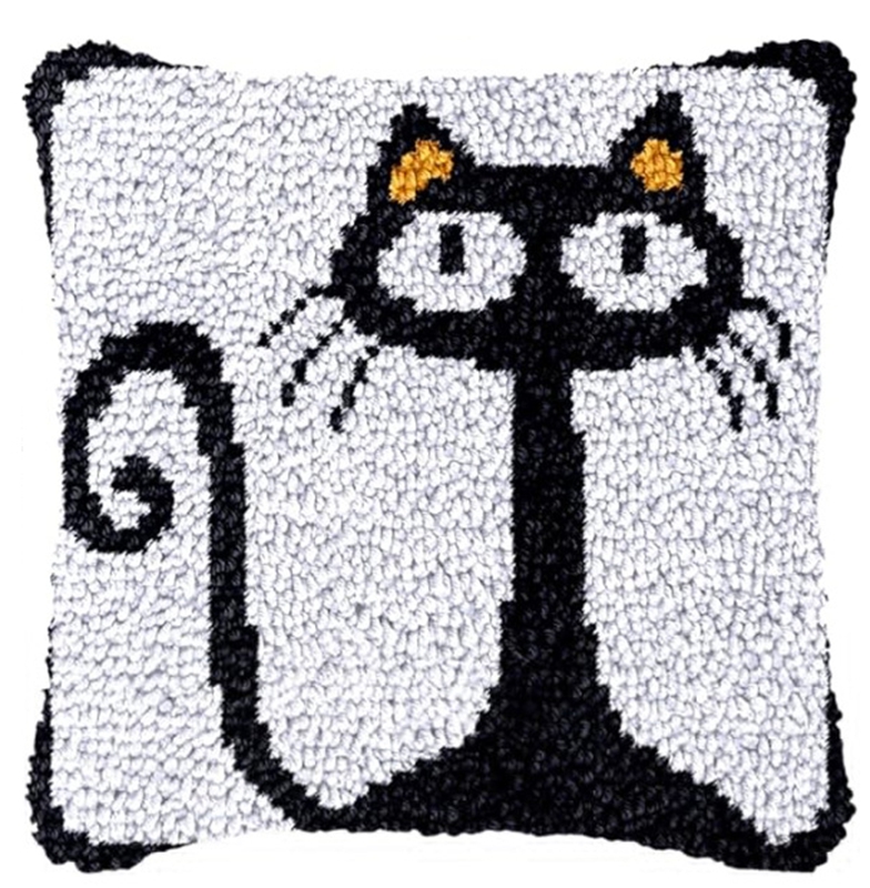 Подушка с черным котом, пугови – обзор и цена Printed Embroidery Kit