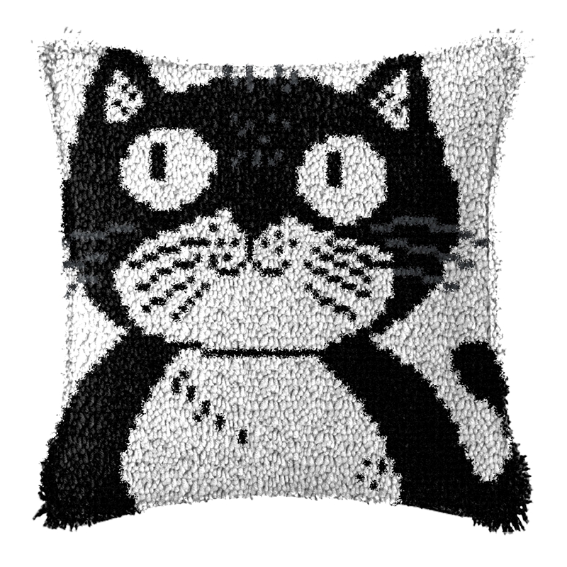 Подушка с черным котом, пугови – обзор и цена Printed Embroidery Kit