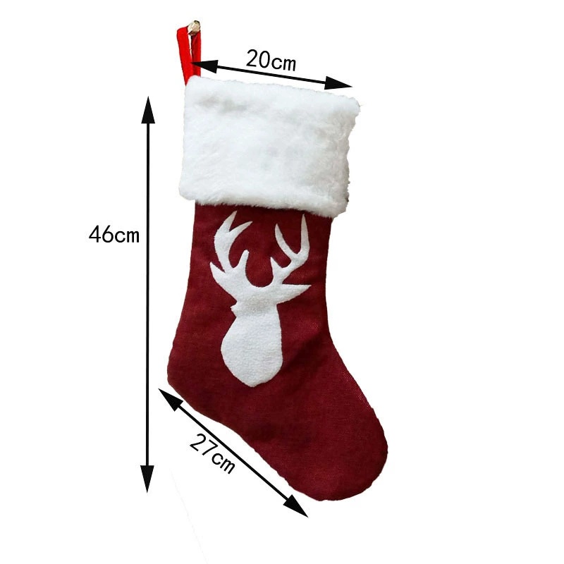 Красный Санта-Челок Лось Снежи – обзор и цена Embroidery Xmas Stocking