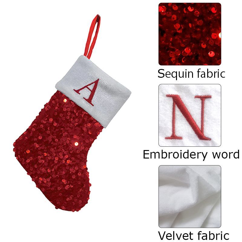 Красный рождественский чулок с – обзор и цена Embroidery Xmas Stocking