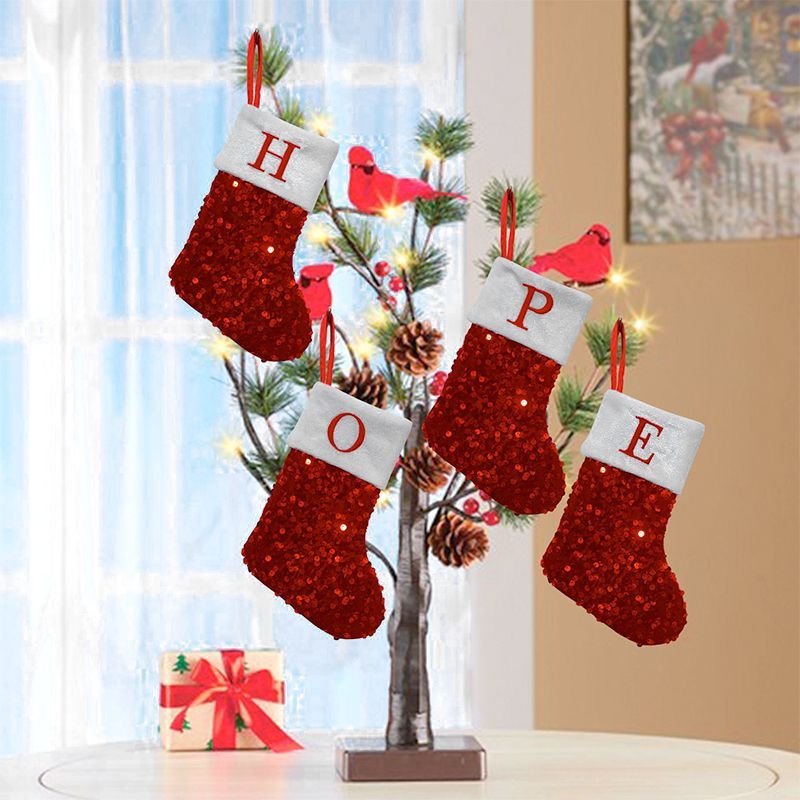 Красный рождественский чулок с – обзор и цена Embroidery Xmas Stocking