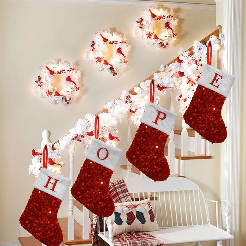 Красный рождественский чулок с – обзор и цена Embroidery Xmas Stocking