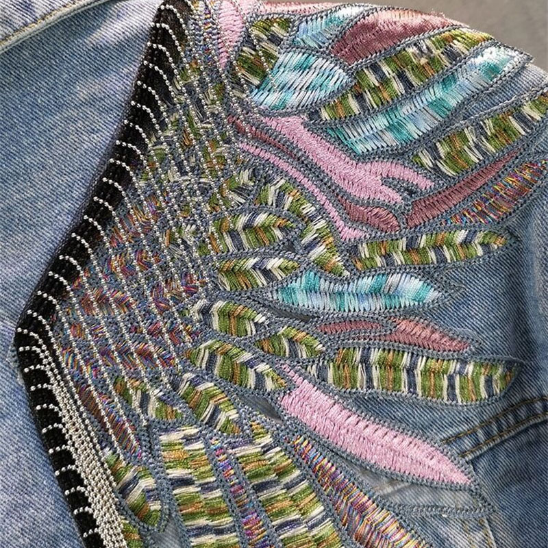 Женская джинсовая куртка с дли – обзор и цена Embroidery Jacket Jeans