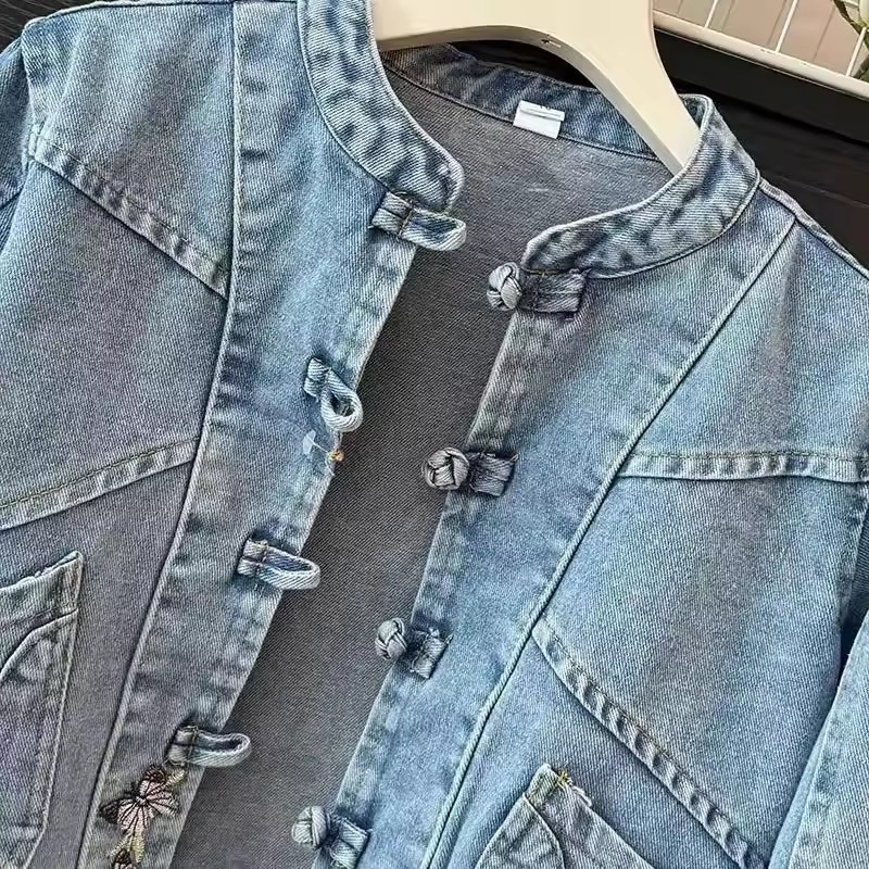 2024, весна-осень, новая модна – обзор и цена Embroidery Jacket Jeans