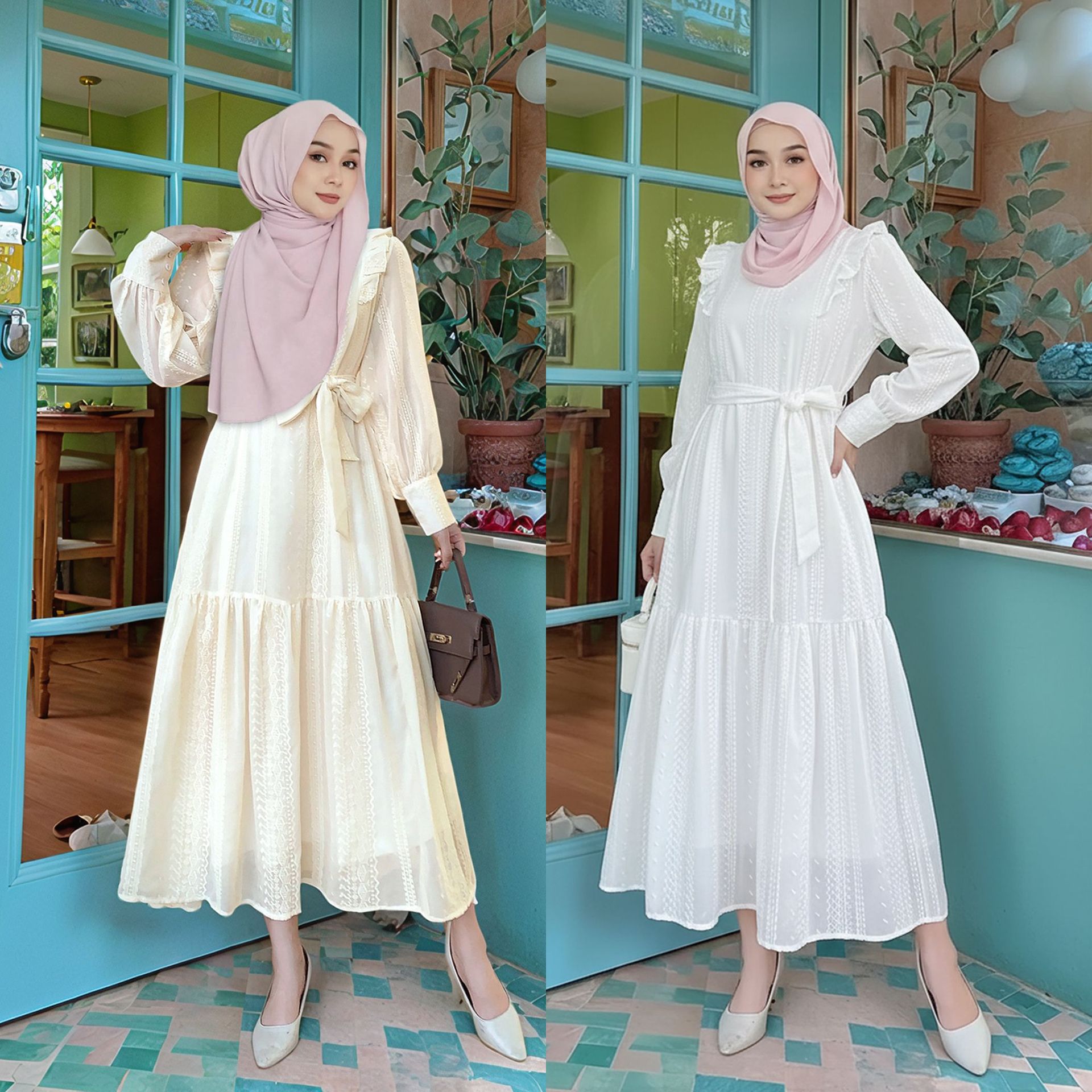 Мусульманское женское платье с – обзор и цена Embroidery In Indonesia