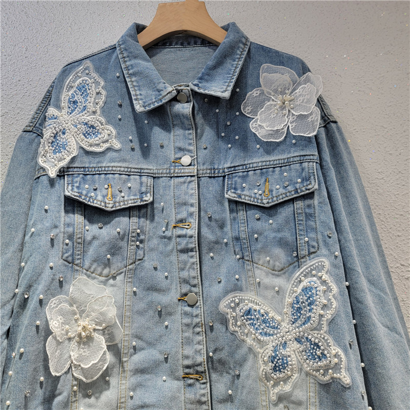 Весенне-осенняя корейская джин – обзор и цена Embroidery Jacket Jeans
