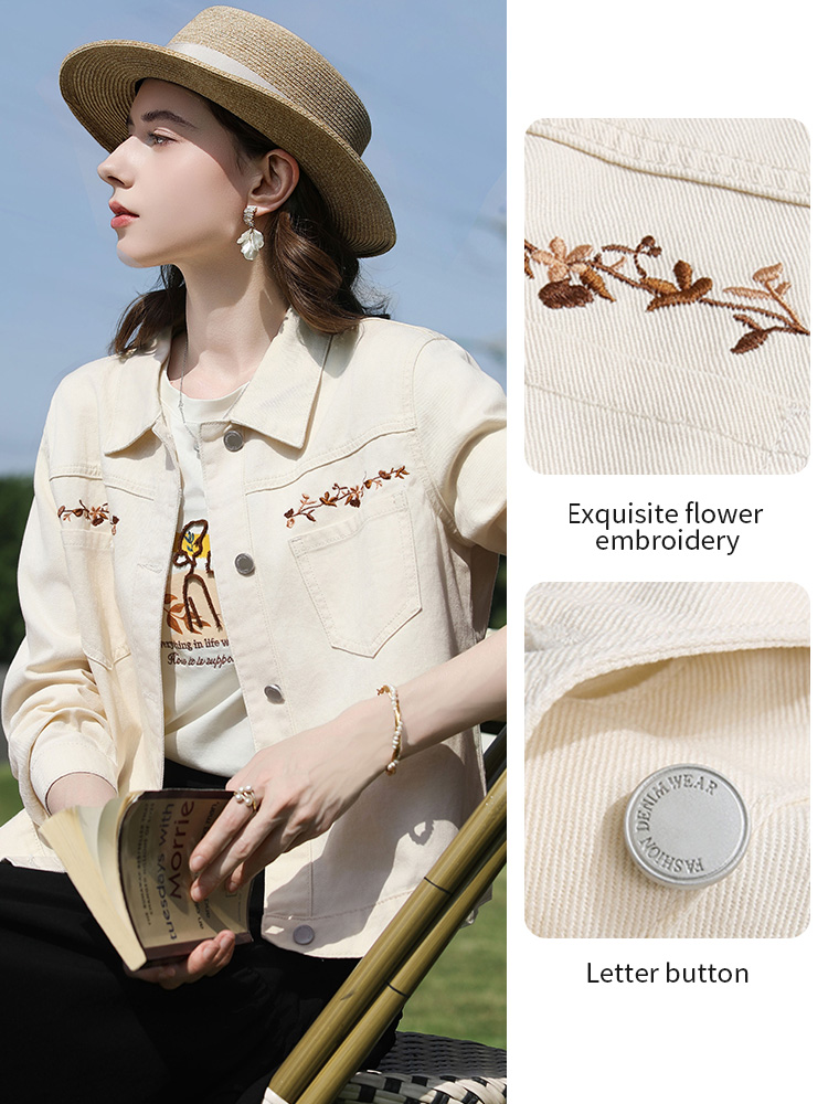 Женская джинсовая куртка I BEL – обзор и цена Embroidery Jacket Jeans