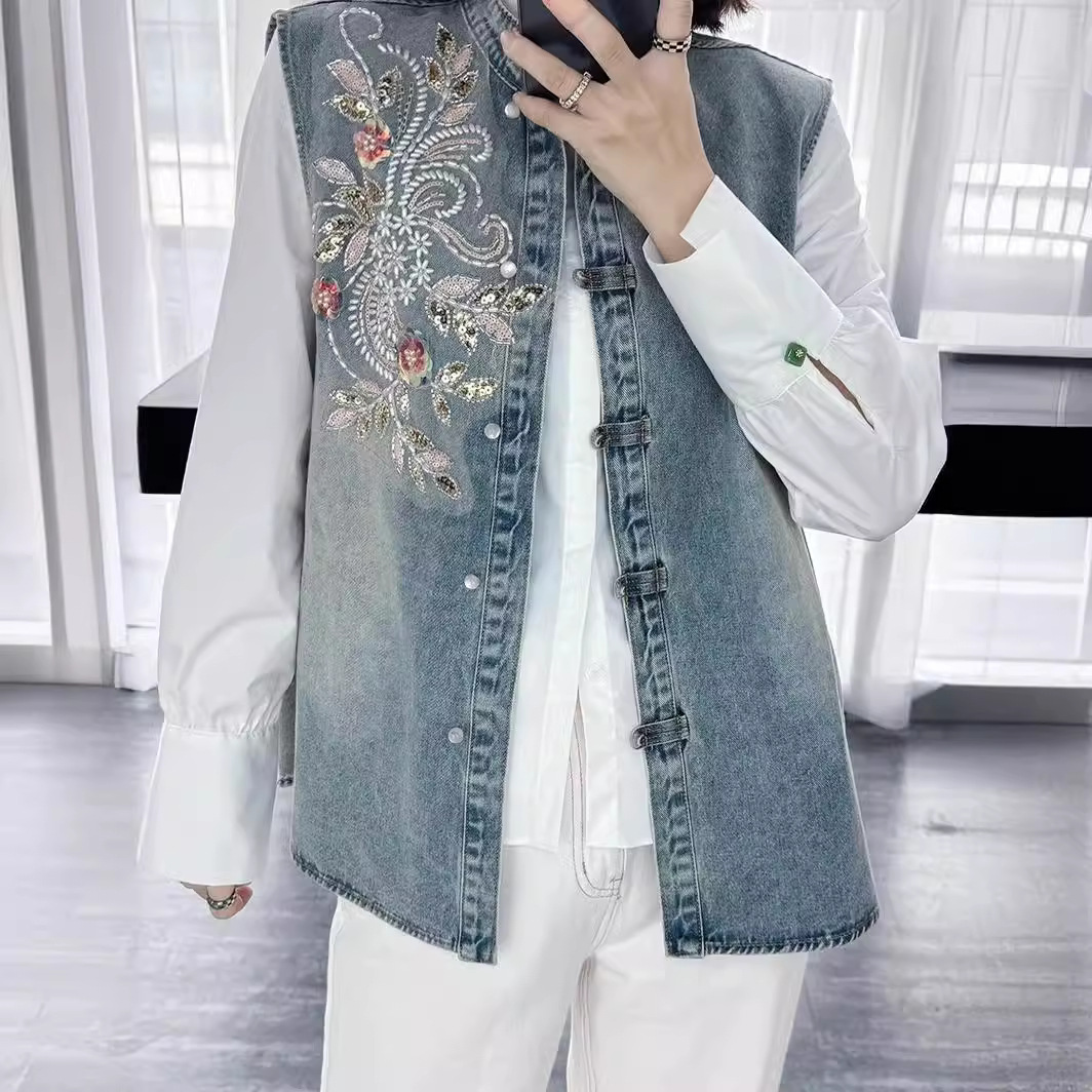 Джинсовые пальто, женские жиле – обзор и цена Embroidery Jacket Jeans