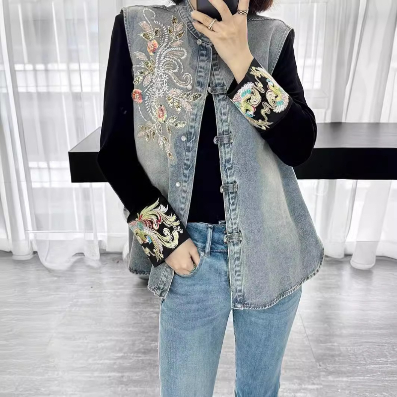 Джинсовые пальто, женские жиле – обзор и цена Embroidery Jacket Jeans